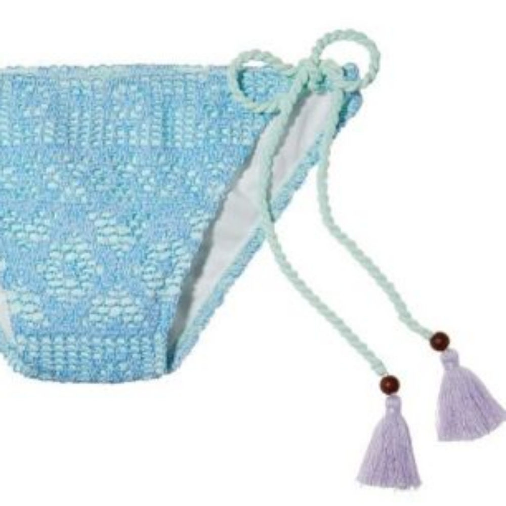 Victoria's Secret The Crochet Lace Tassel String Tie Bikini Bottom Size L
